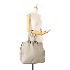 Leather Intrecciato Side Zip Tote