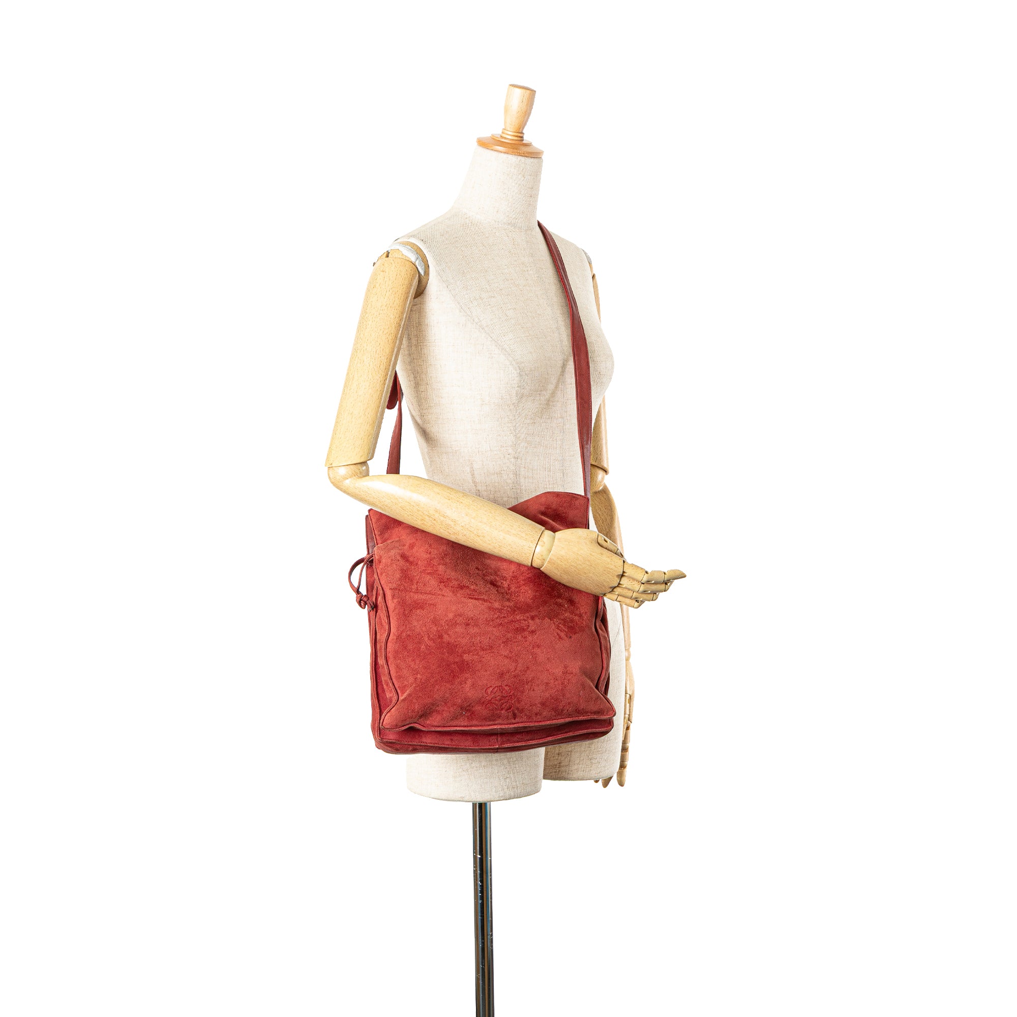 Suede Drawstring Flamenco Crossbody