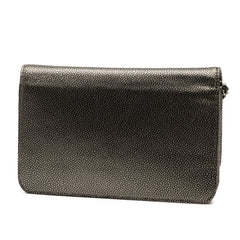 CC Metallic Caviar Wallet on Chain
