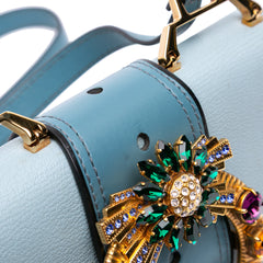 Goatskin Madras Soft Calf Crystal Embellished Crossbody