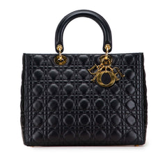 Large Lambskin Cannage Lady Dior
