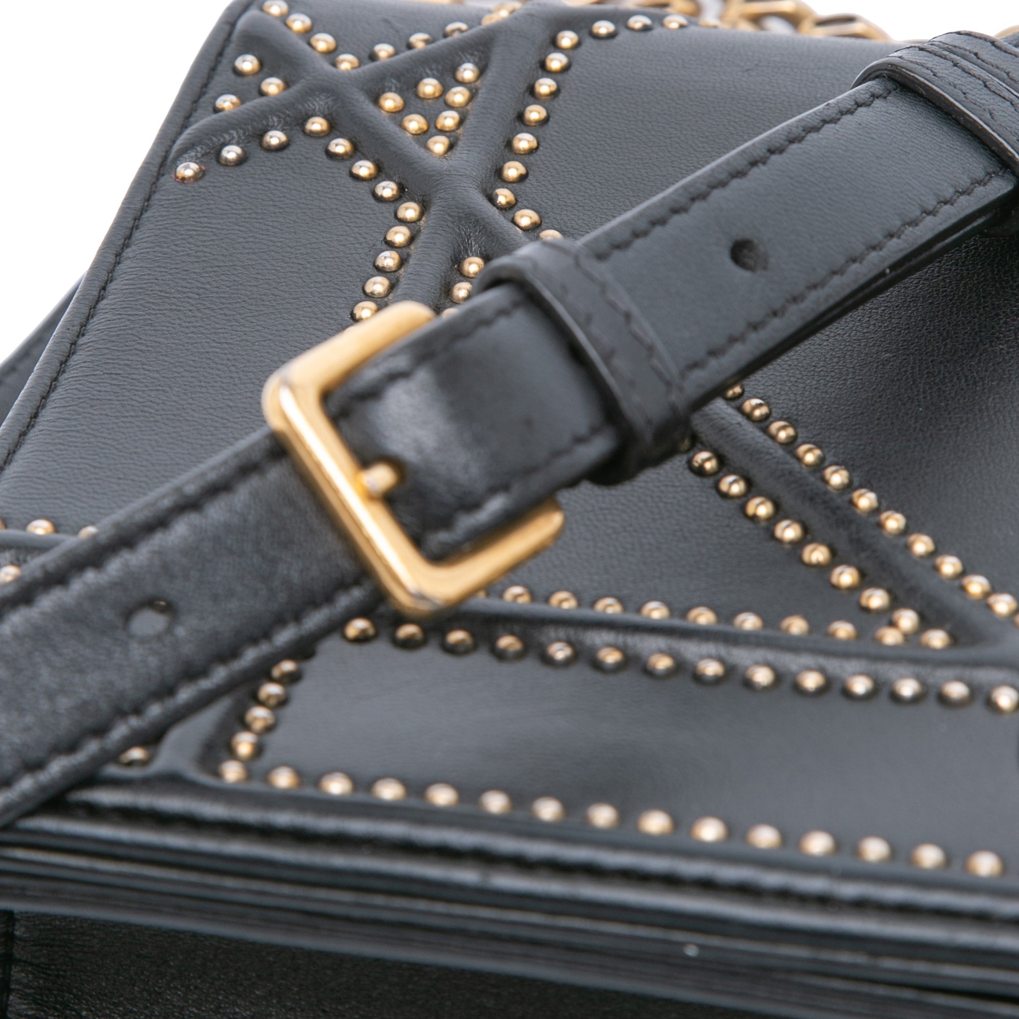 Medium Studded Lambskin Diorama Flap