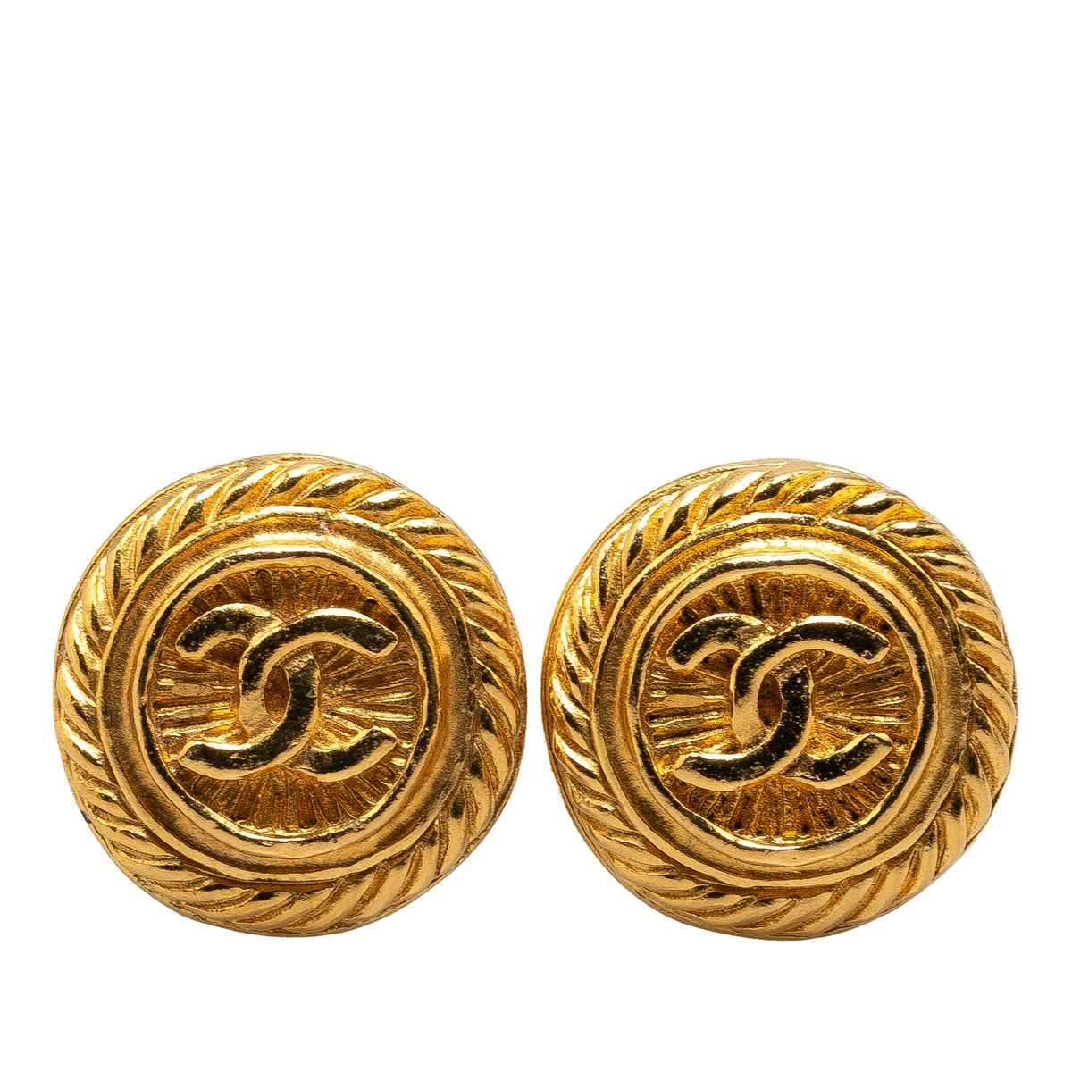 Gold Plated CC Clip On Earrings