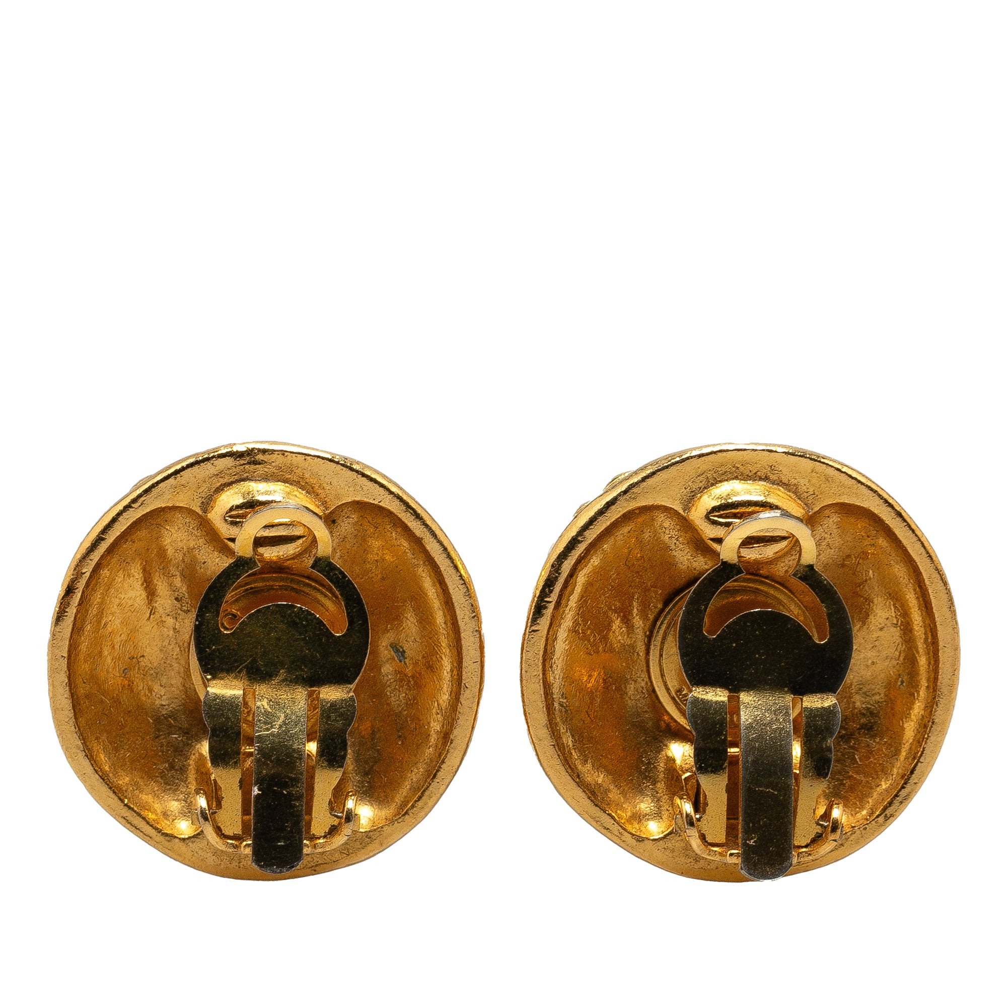 Gold Plated CC Clip On Earrings