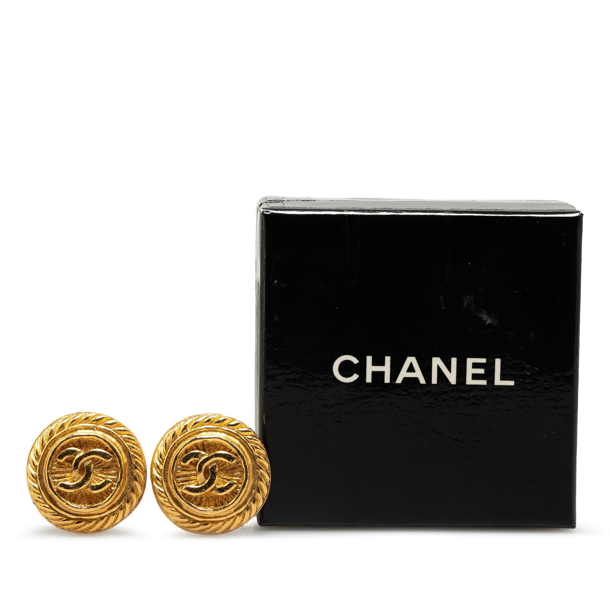 Gold Plated CC Clip On Earrings