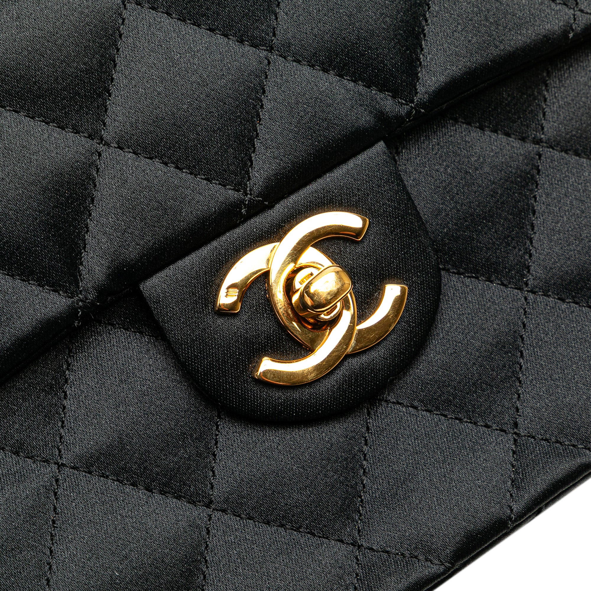 Mini Square Quilted Satin Single Flap