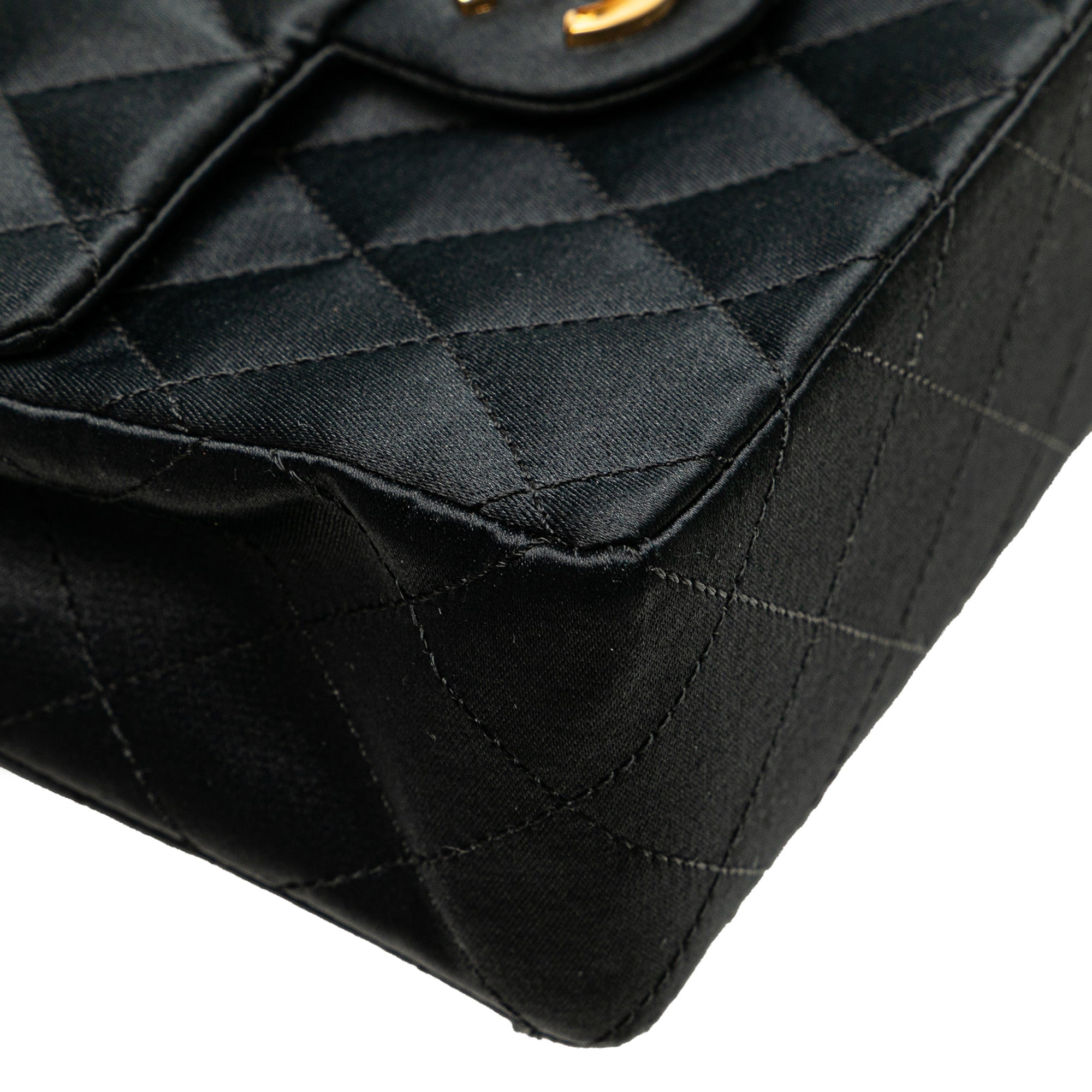 Mini Square Quilted Satin Single Flap