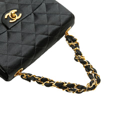 Mini Square Quilted Satin Single Flap