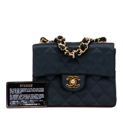 Mini Square Quilted Satin Single Flap