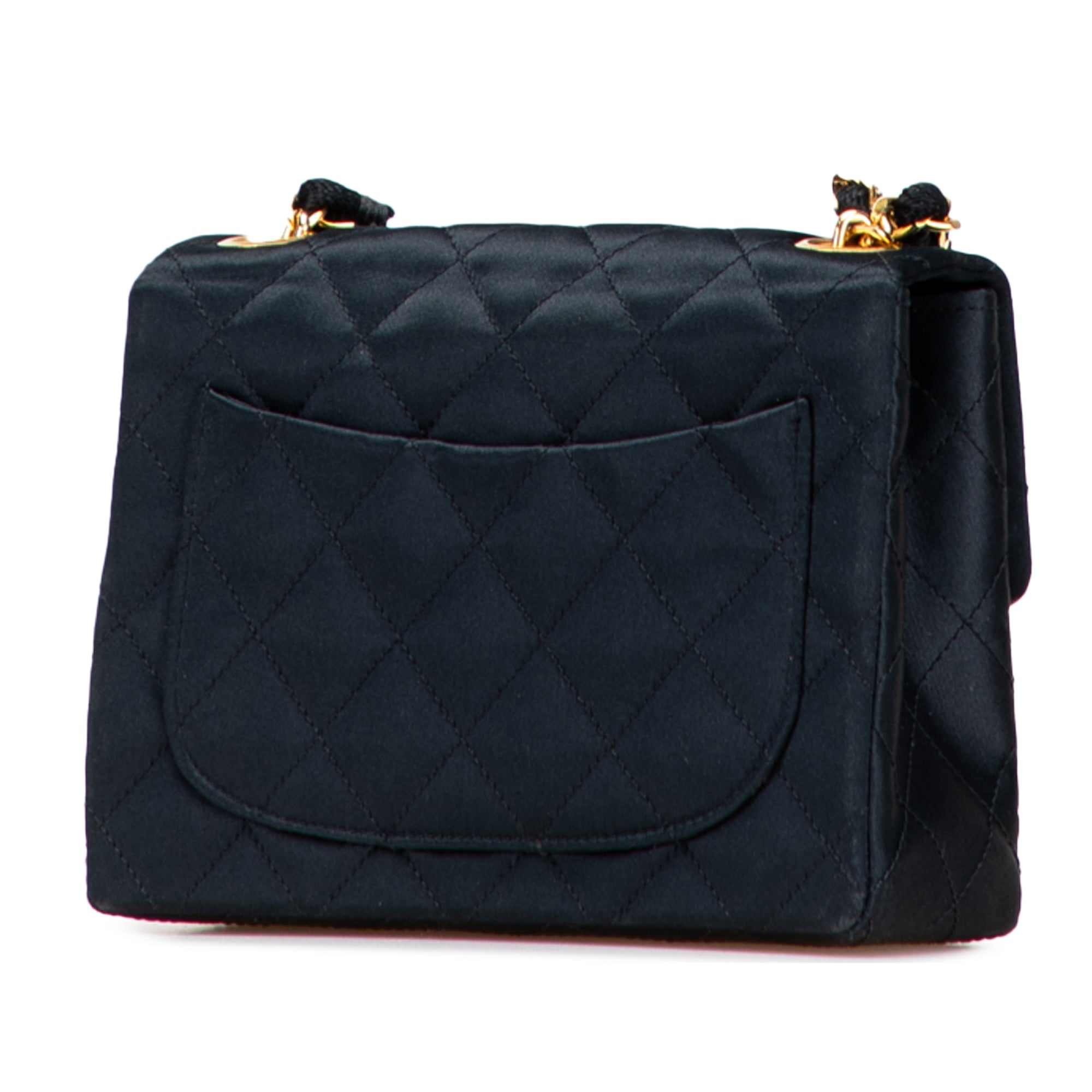 Mini Square Quilted Satin Single Flap