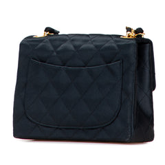 Mini Square Quilted Satin Single Flap