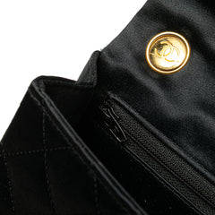 Mini Square Quilted Satin Single Flap