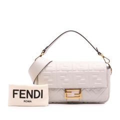 Zucca Embossed Leather Baguette Satchel