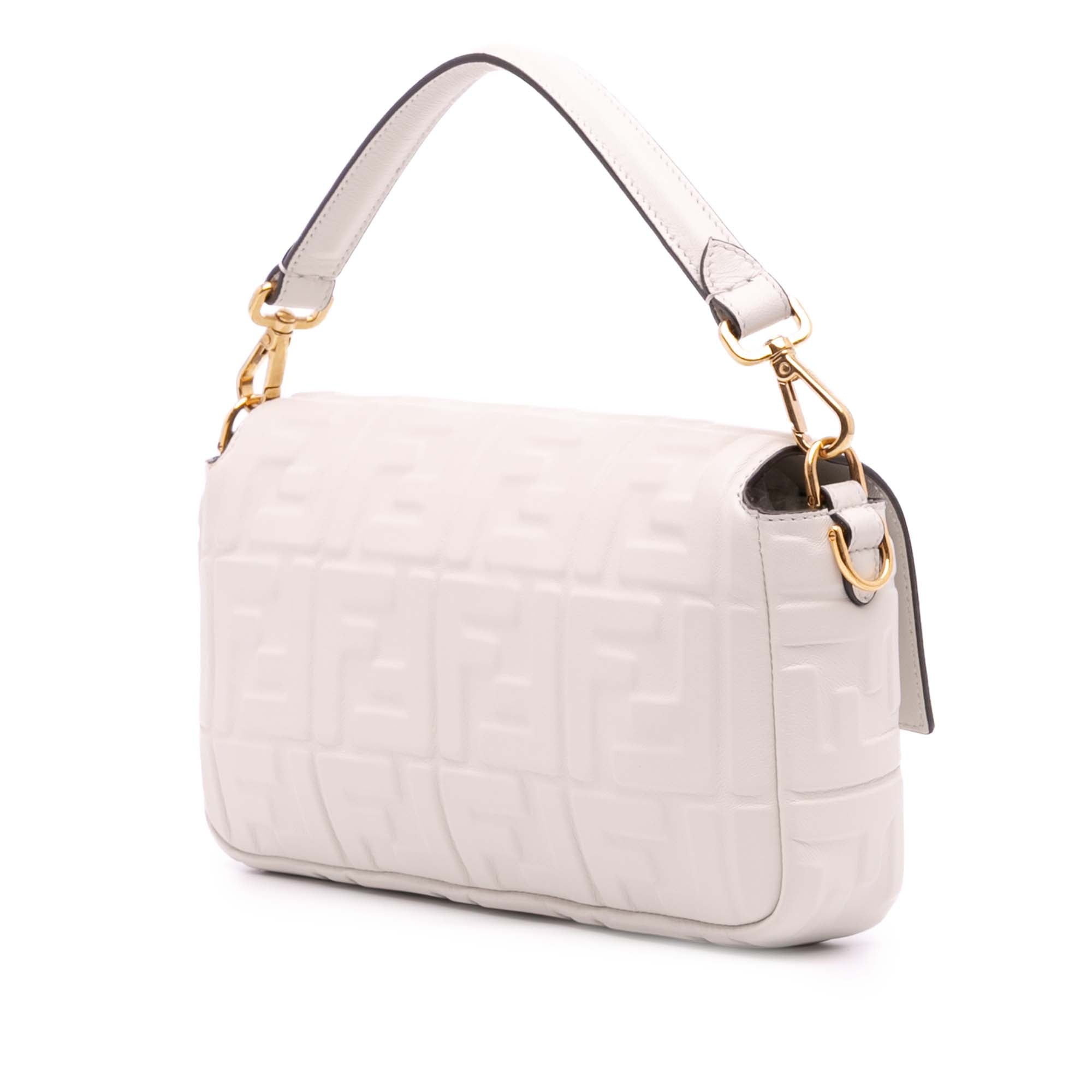 Zucca Embossed Leather Baguette Satchel