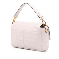 Zucca Embossed Leather Baguette Satchel