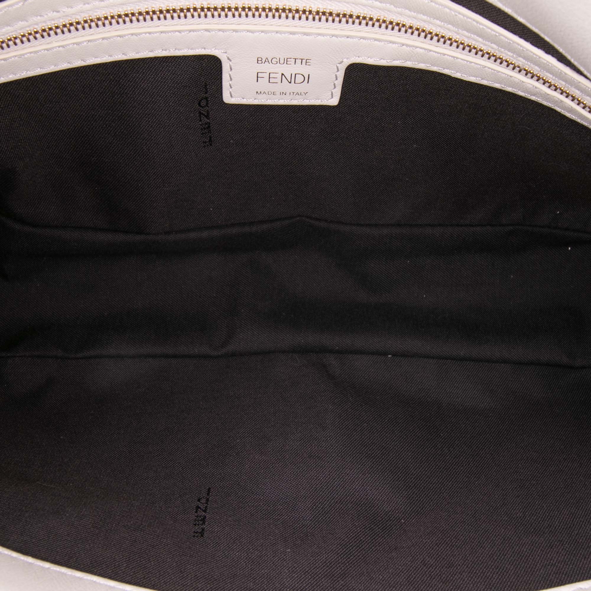 Zucca Embossed Leather Baguette Satchel