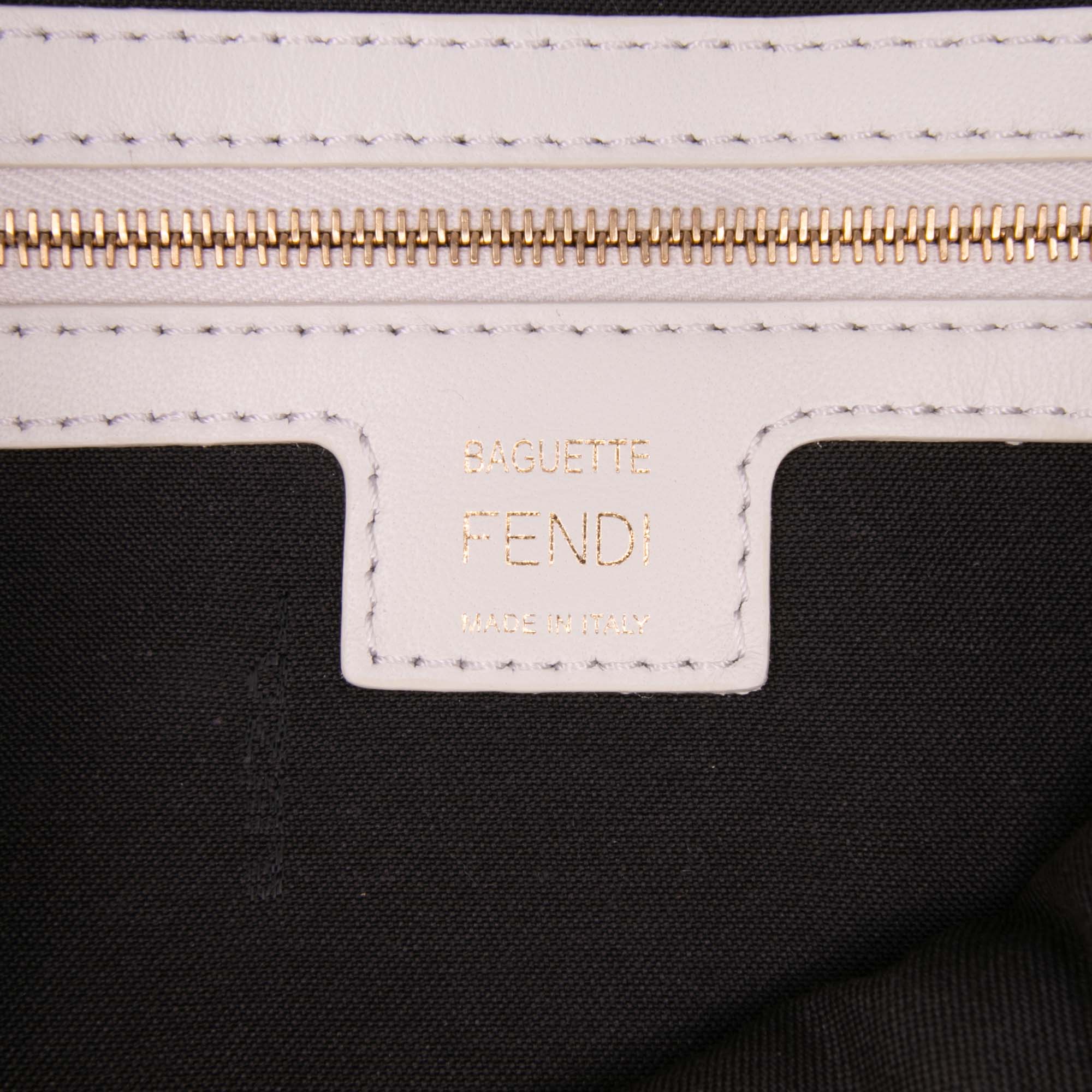 Zucca Embossed Leather Baguette Satchel