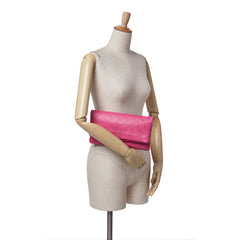 CC Quilted Lambskin Foldover Clutch