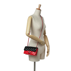 Mini Rectangular Classic Bicolor Patent Single Flap