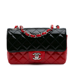 Mini Rectangular Classic Bicolor Patent Single Flap