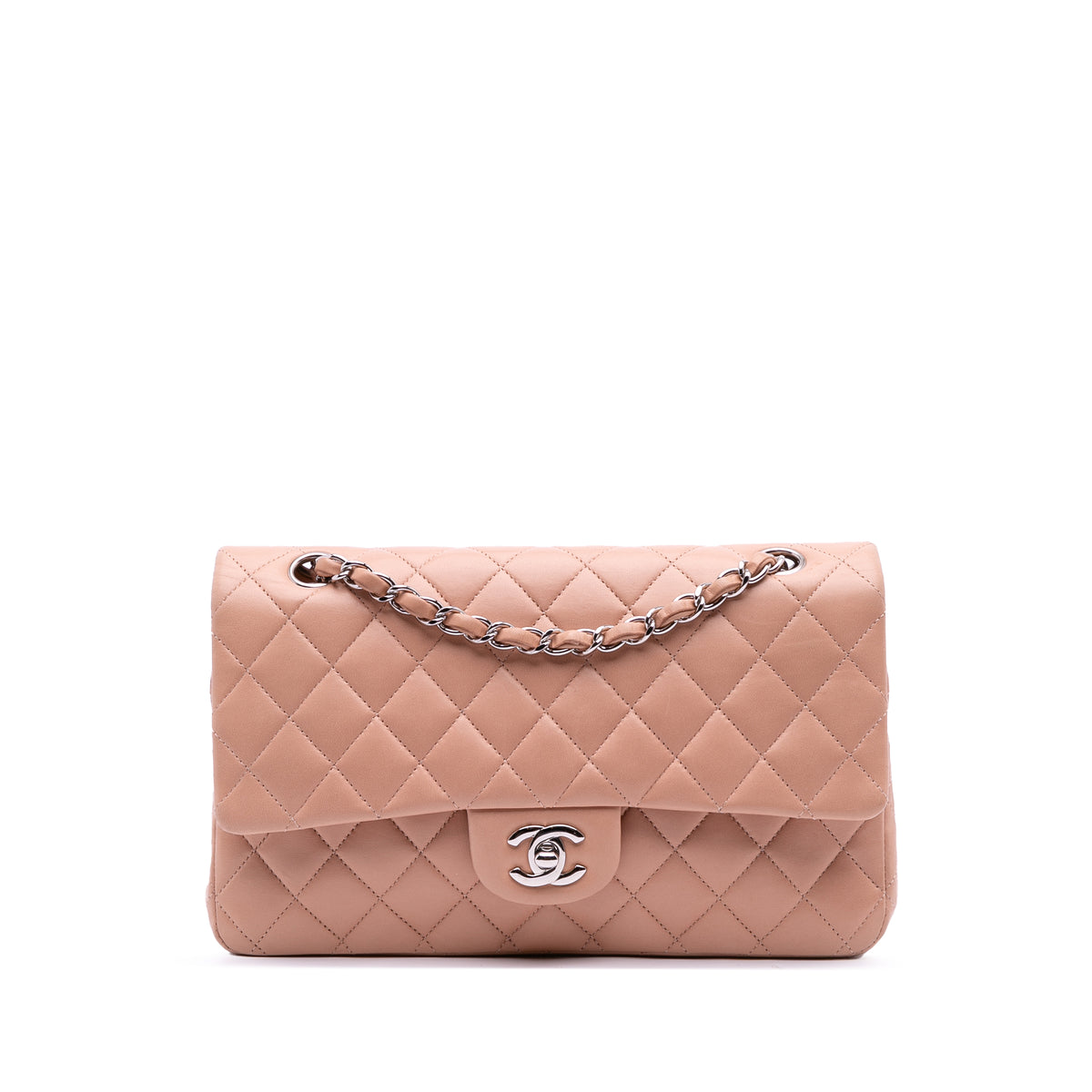 Medium Classic Lambskin Double Flap