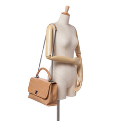 Large Calfskin Stitched Urban Luxury Top Handle Bag