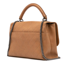Large Calfskin Stitched Urban Luxury Top Handle Bag