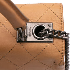 Large Calfskin Stitched Urban Luxury Top Handle Bag