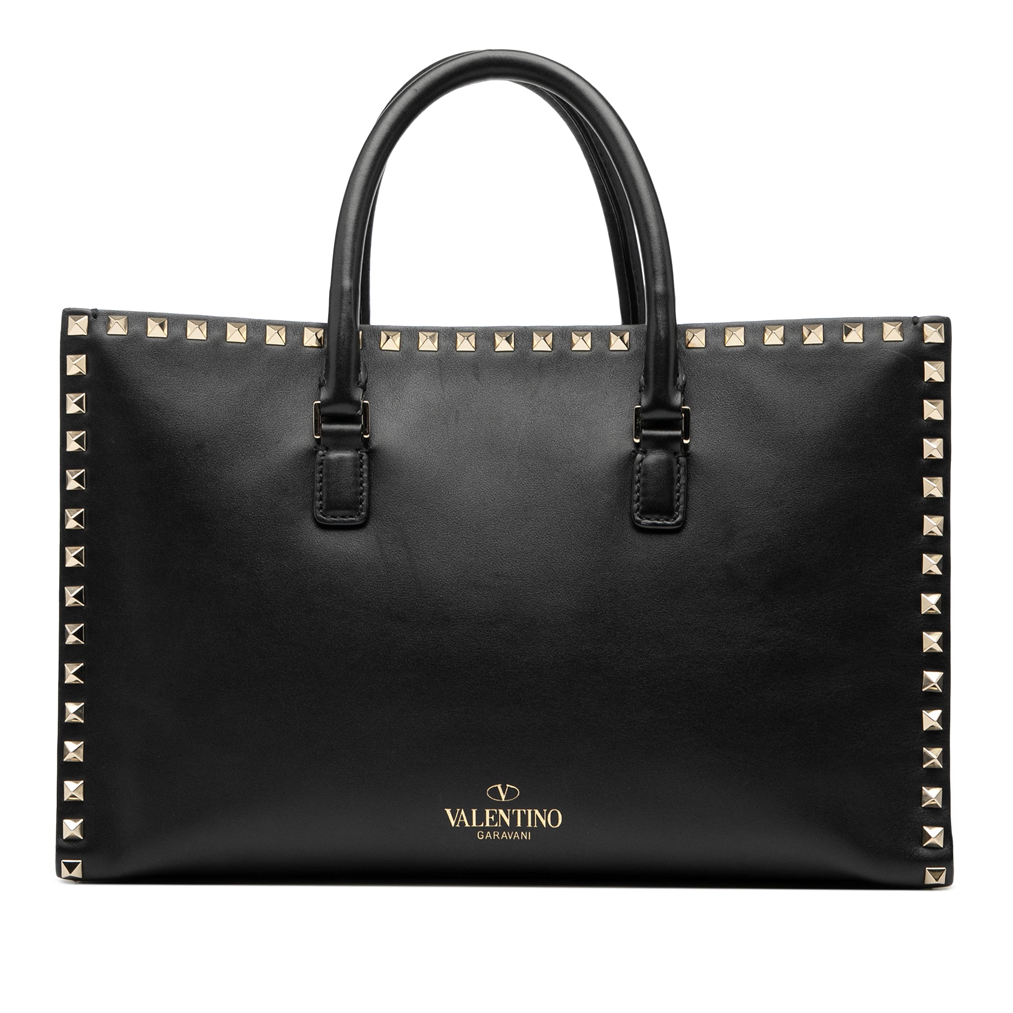 Leather Rockstud Convertible Tote