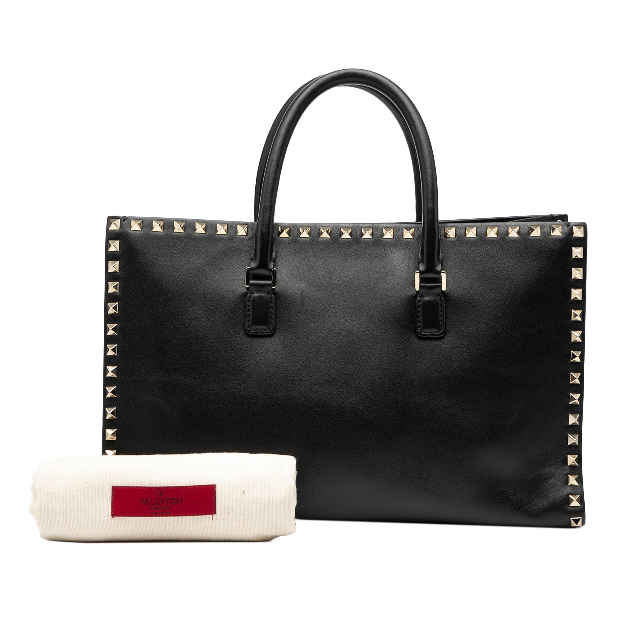 Leather Rockstud Convertible Tote