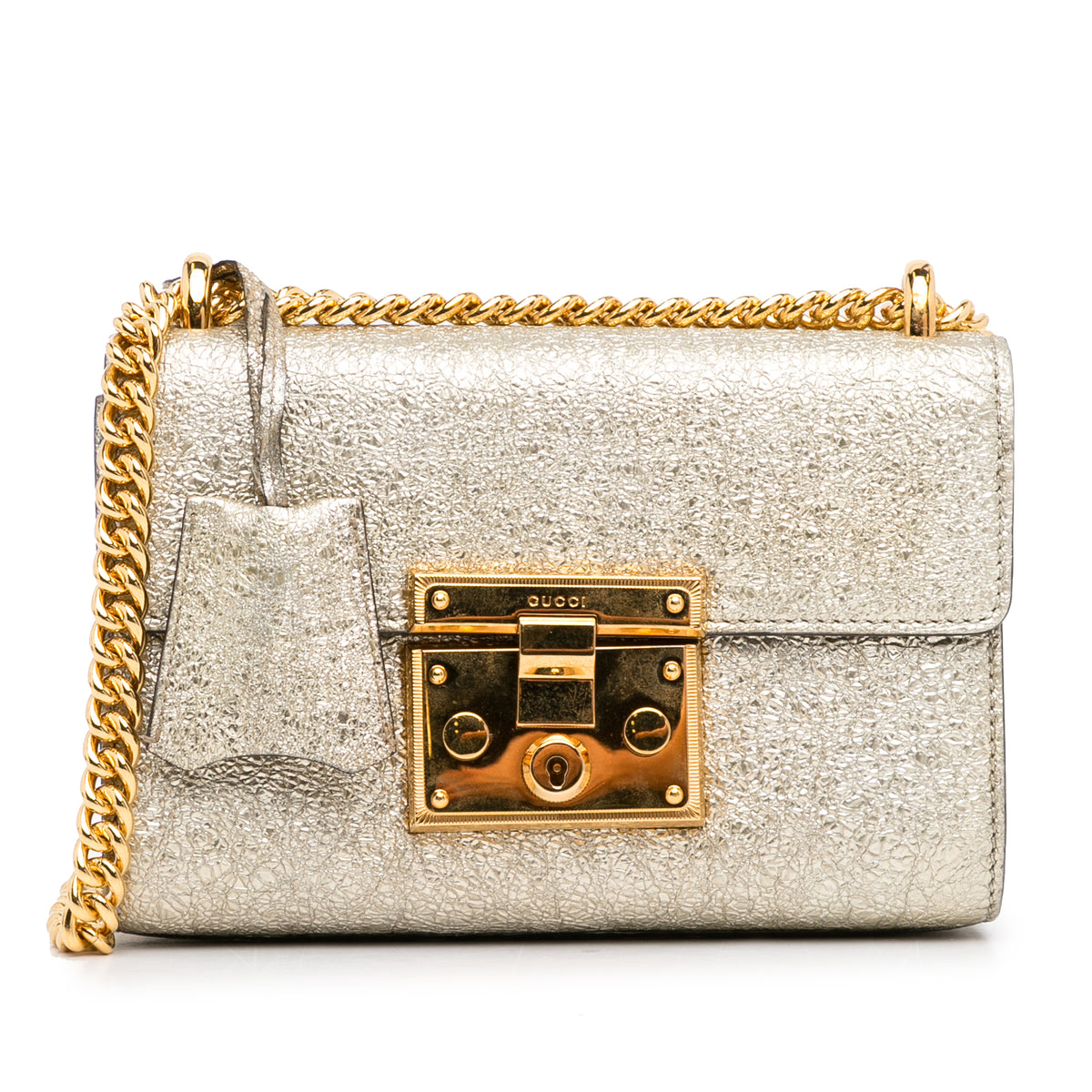 Small Metallic Padlock Crossbody_0