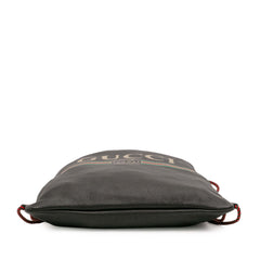 Leather Logo Drawstring Backpack