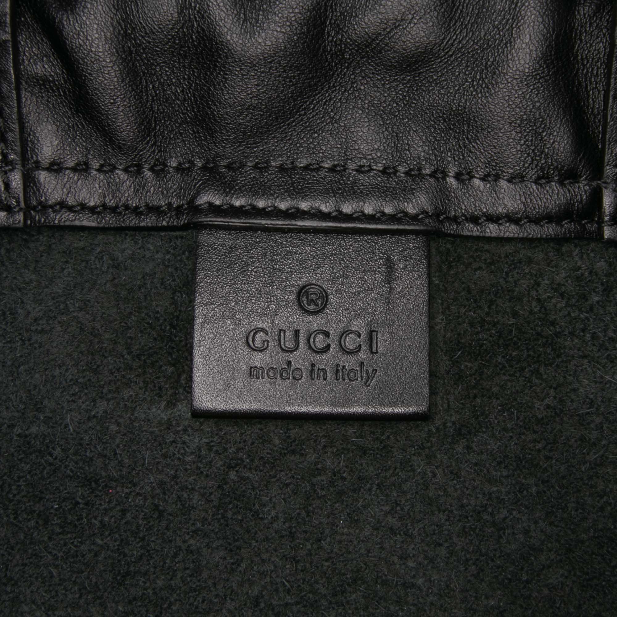 Leather Logo Drawstring Backpack