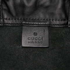 Leather Logo Drawstring Backpack