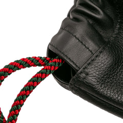 Leather Logo Drawstring Backpack