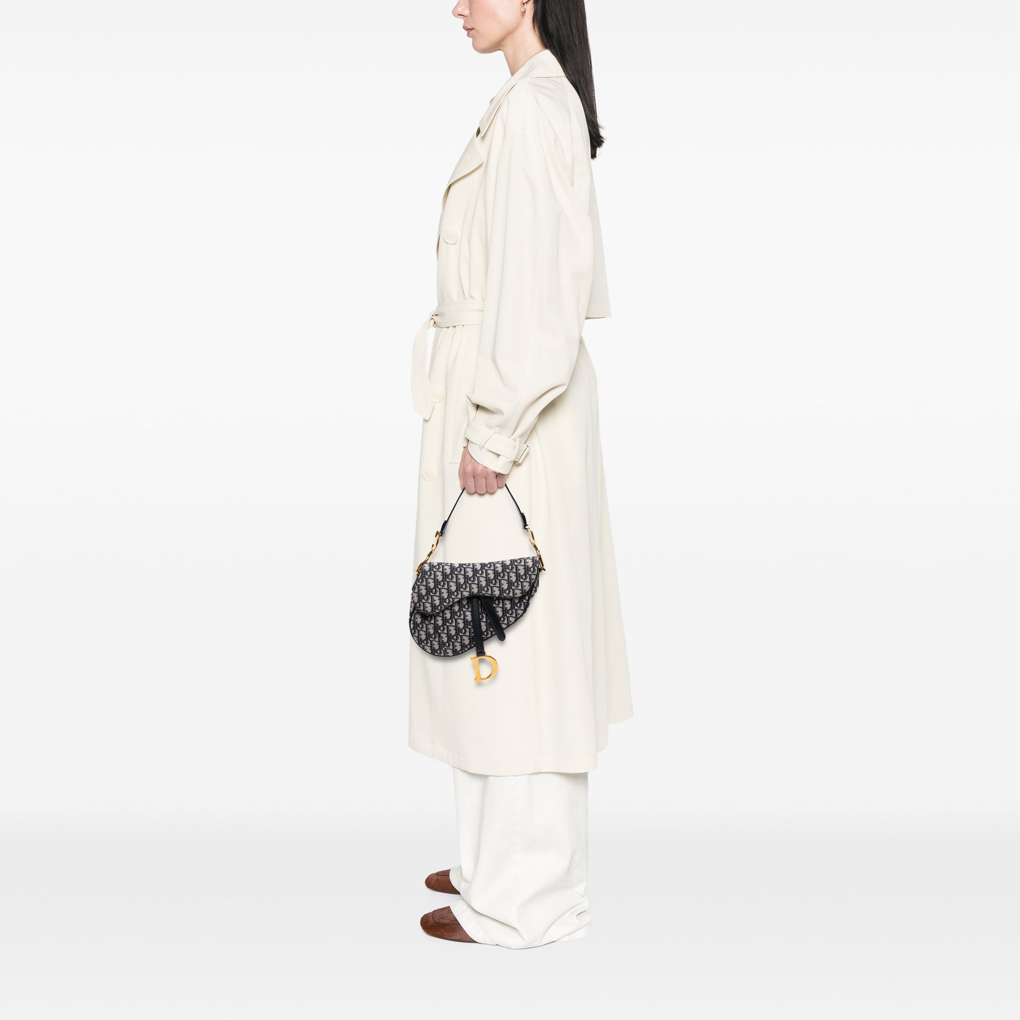 Oblique Canvas Saddle Bag