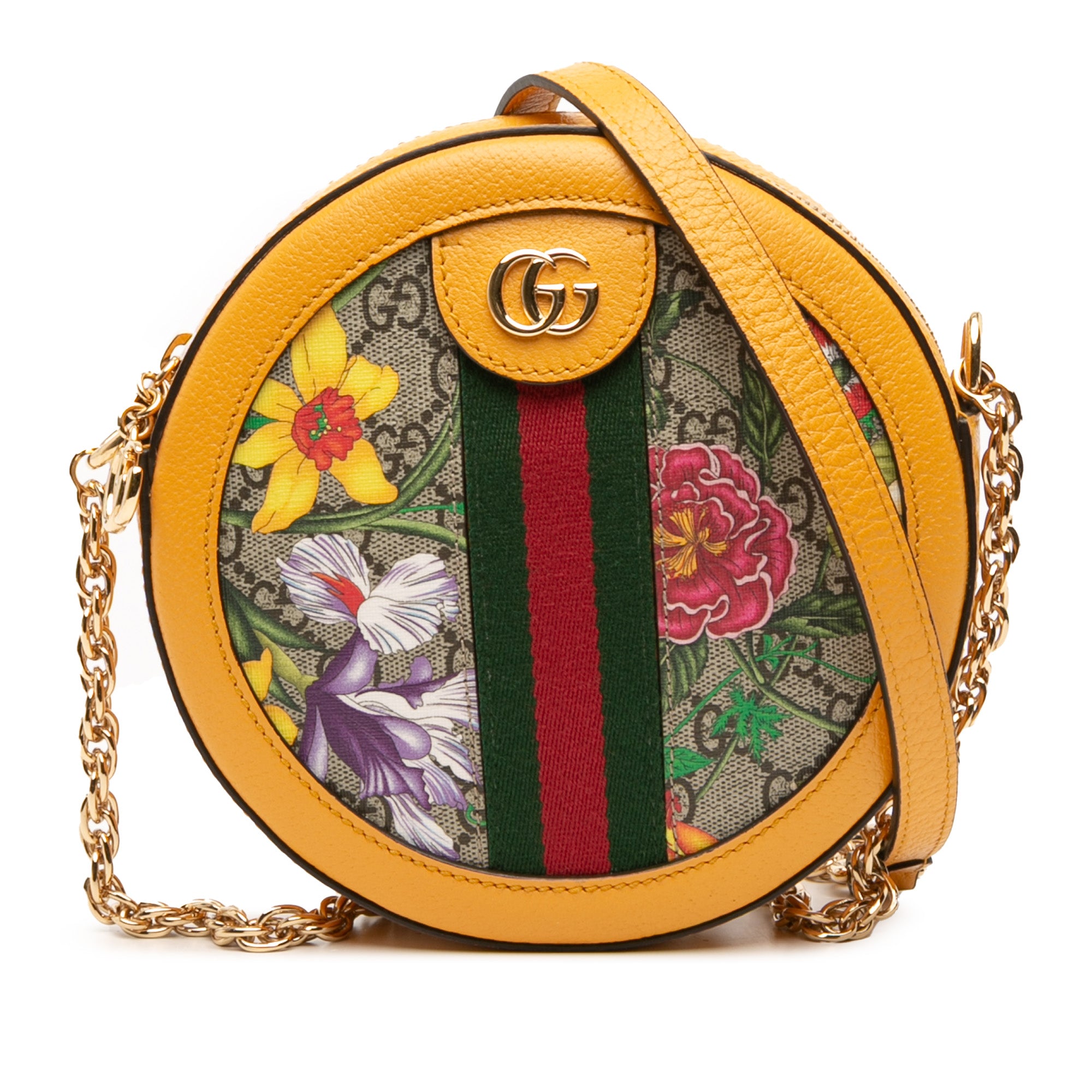 Mini GG Supreme Flora Ophidia Round Crossbody