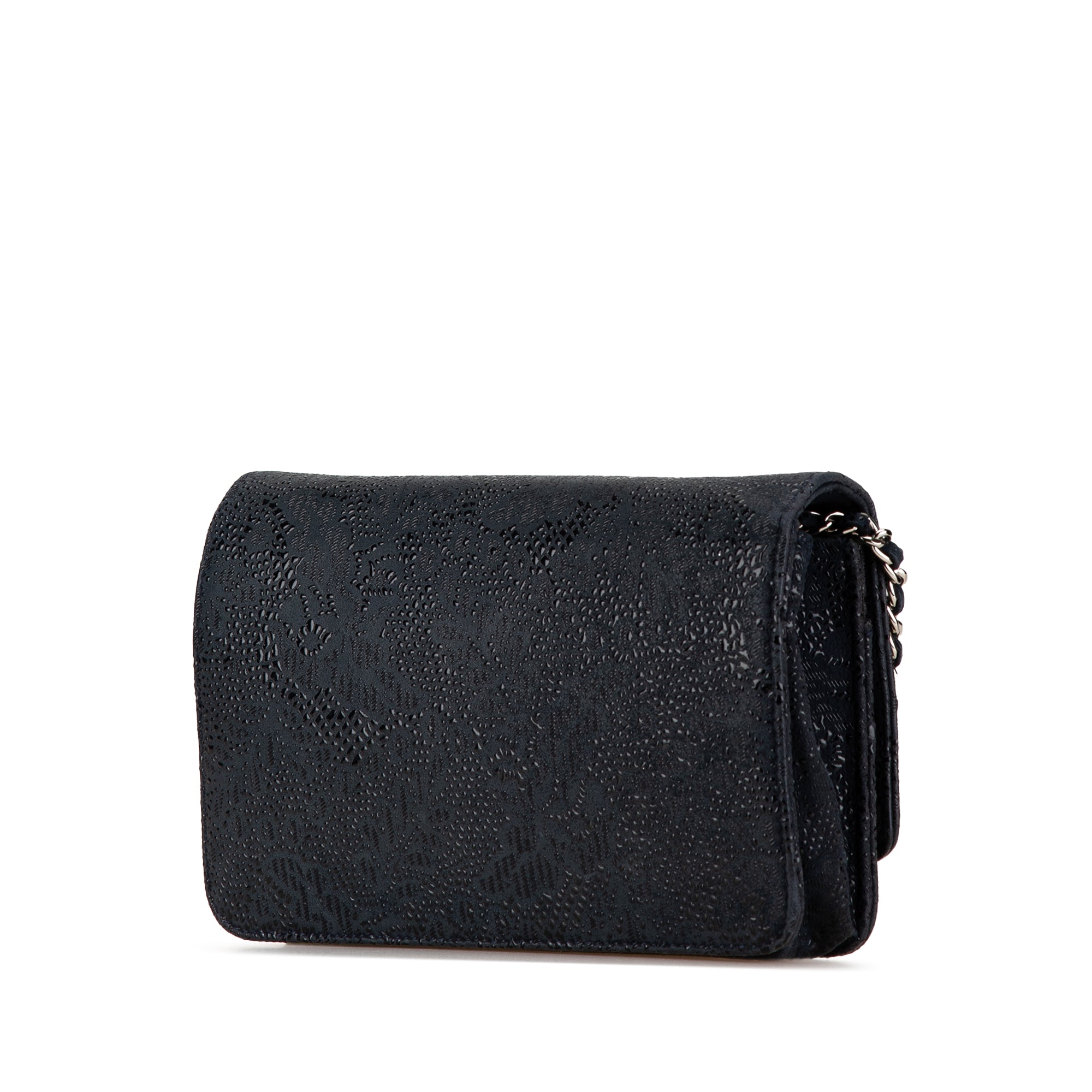 Lace Overlay Goatskin Wallet On Chain