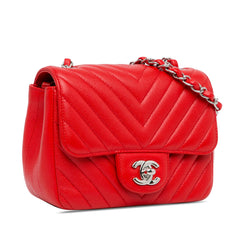 Mini Square Classic Chevron Caviar Single Flap_1