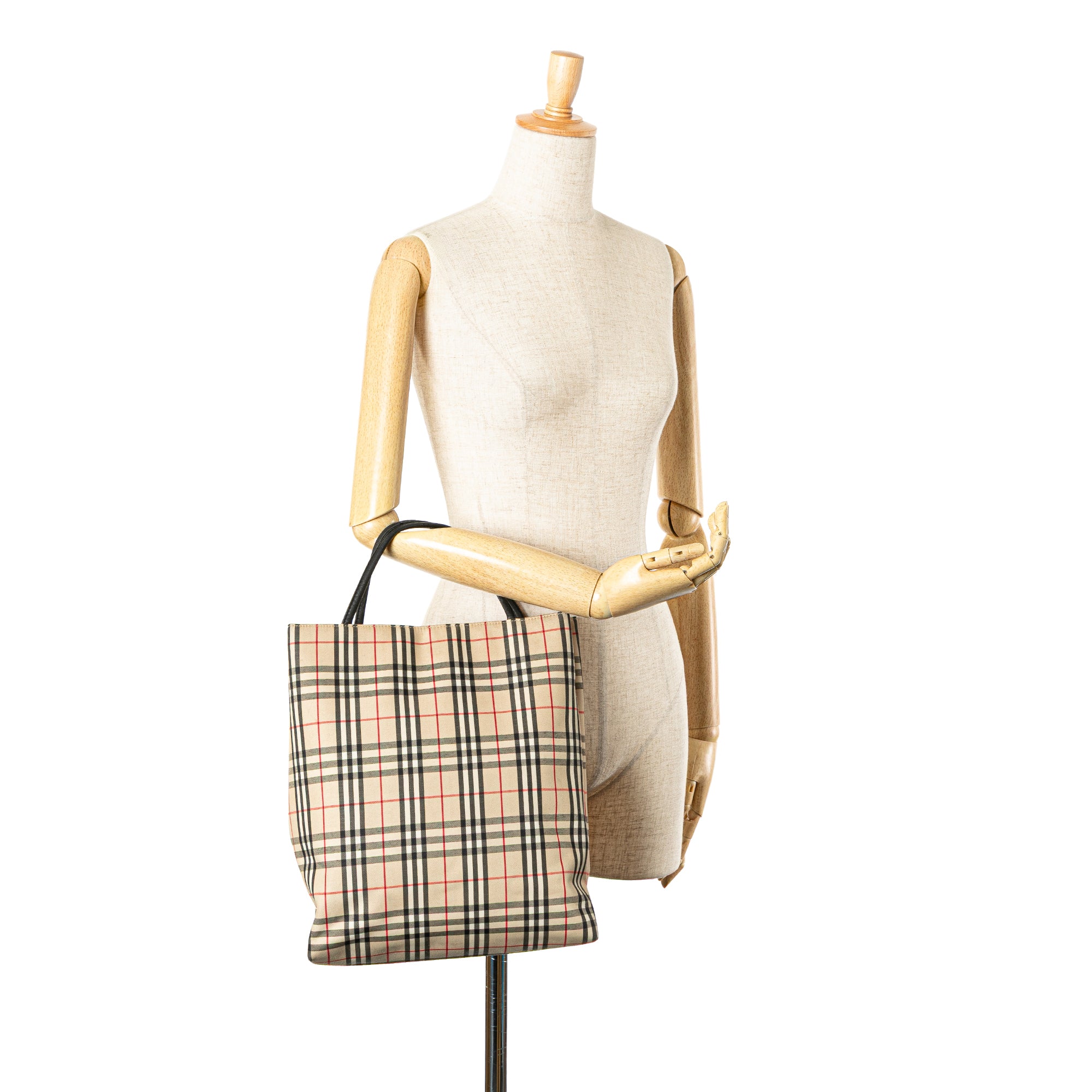 House Check Canvas Tote