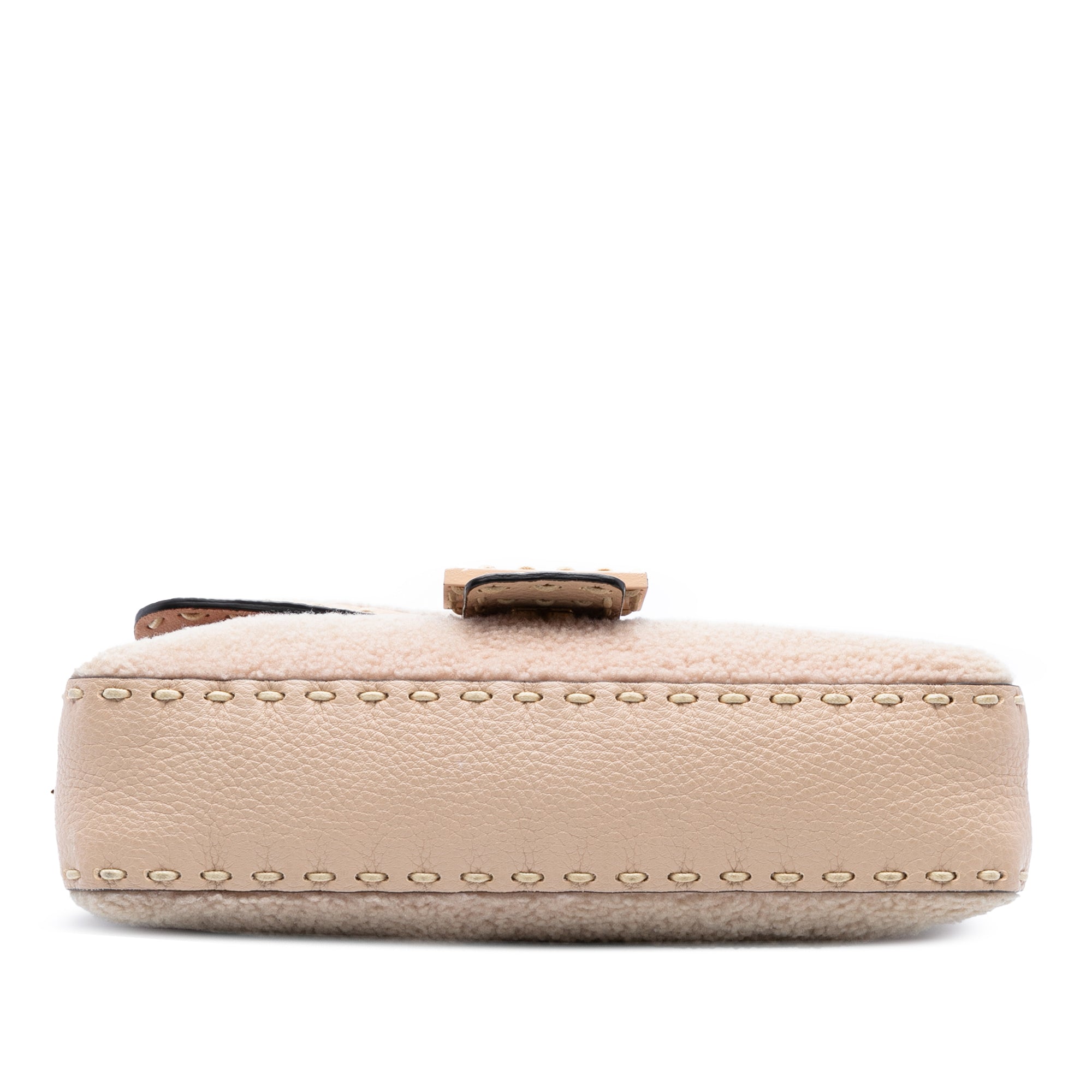 Medium Shearling Selleria Baguette Satchel