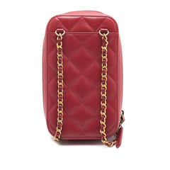 CC Quilted Lambskin Zip Phone Case