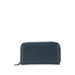 Nappa Intrecciato Zip Around Long Wallet