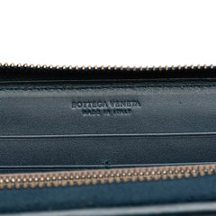 Nappa Intrecciato Zip Around Long Wallet