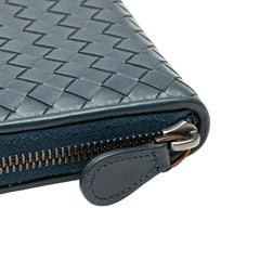 Nappa Intrecciato Zip Around Long Wallet