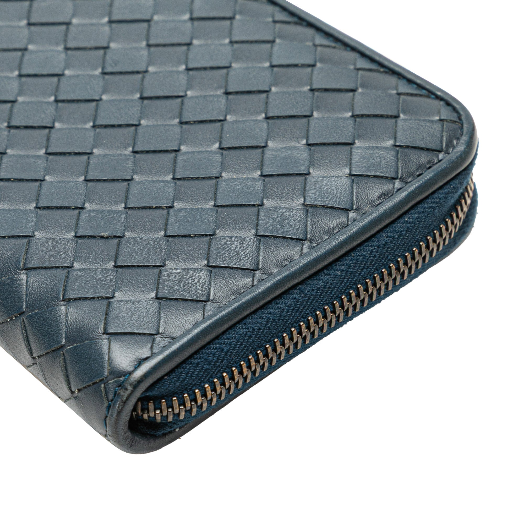 Nappa Intrecciato Zip Around Long Wallet