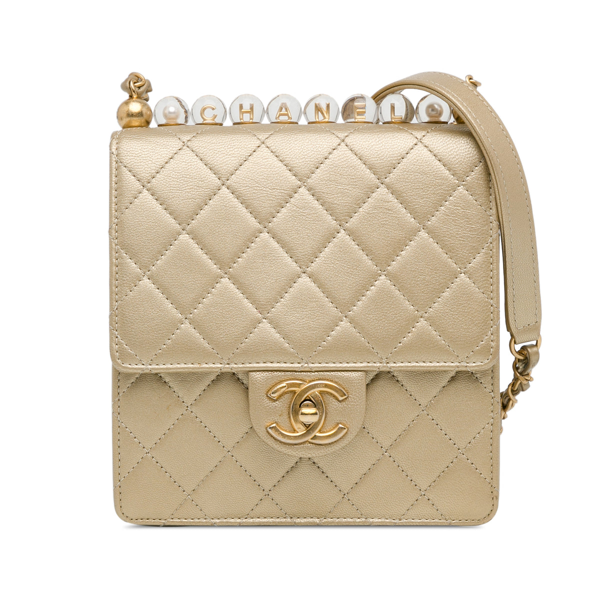 Small Lambskin Chic Pearls Flap