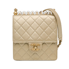 Small Lambskin Chic Pearls Flap