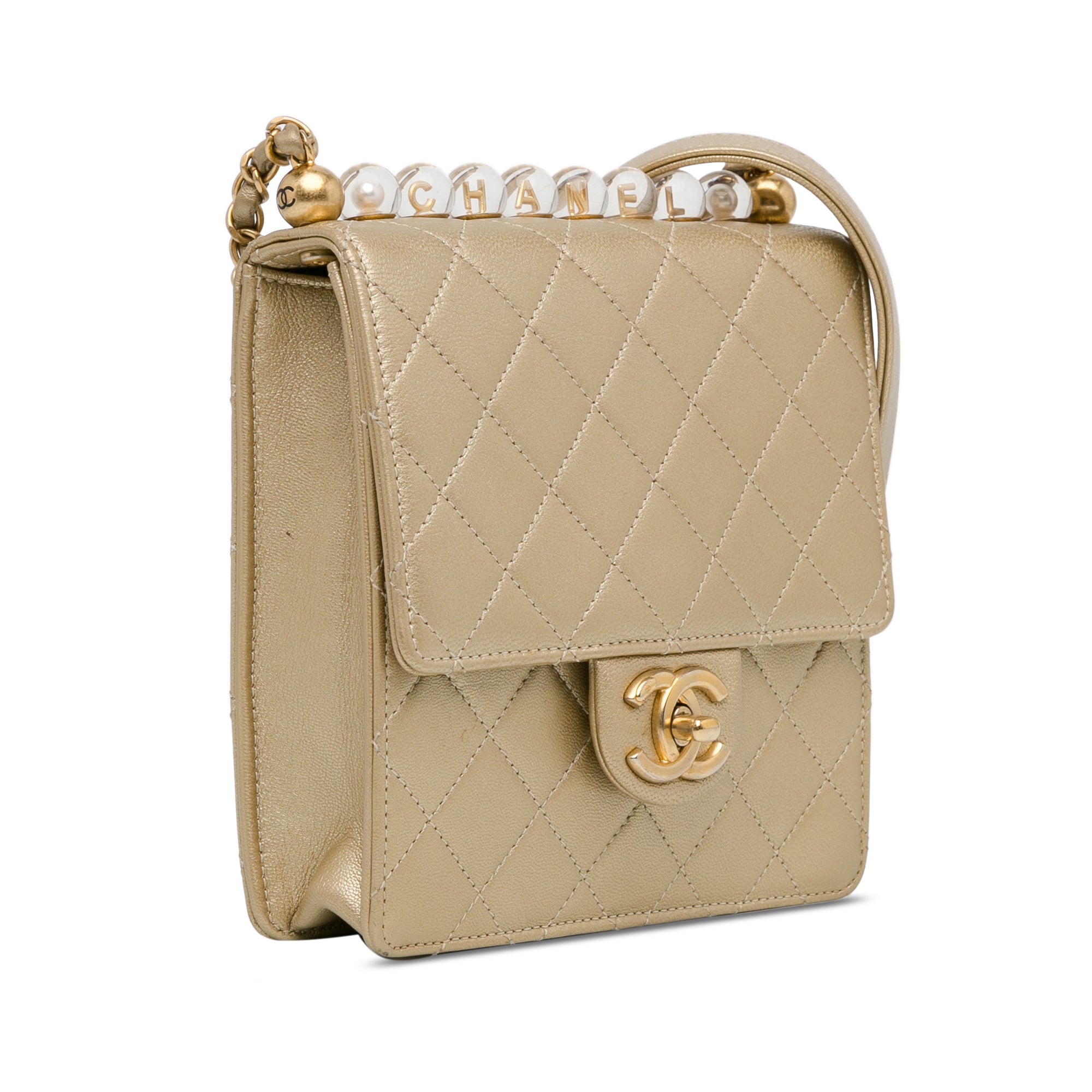 Small Lambskin Chic Pearls Flap