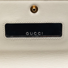 Bicolor Debossed GG Azalea Calfskin Bamboo Diana Wallet on Chain